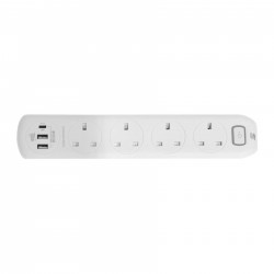 SOUNDTECH MS-641 WHITE 4 WAY EXTENSION USB AND TYPE C PORT