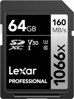 64GB - Lexar? Professional 1066x SDXC? UHS-I Card SILVER Ser