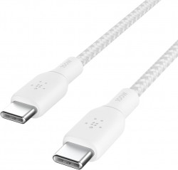 BELKIN BRAIDED USBC TO C 2.0 100W CABLE 2M WHT