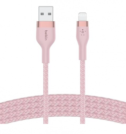 USB-A to LTG, BRAID SIL, 1M,  PINK Magnetic management