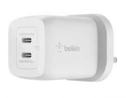 Belkin 65W DUAL USB-C GAN WALL CHARGER WITH WCH013myWH