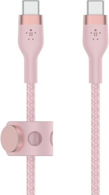 USB-A to USB-C, BRAID SIL, 1M, PINK Magnetic management