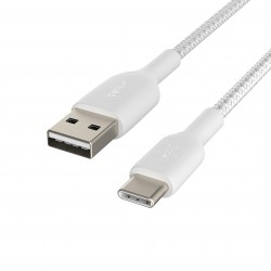 USB-A to USB-C, SILICONE, 1M, WHT