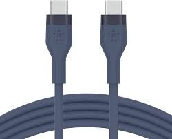 USB-A to USB-C, SILICONE, 1M, BLUE