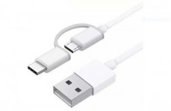 Xiaomi Mi 2-IN-1 USB Cable (Micro USB to Type-C) 30cm (White