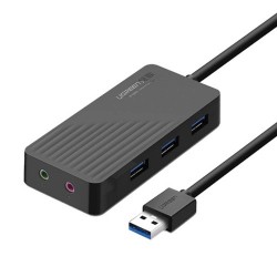 Ugreen 3 Port USB 2.0 Hub with External Stereo Sound Adapter