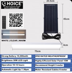 CHOICE SOLAR POWERED BATTERY LIGHT CC30W10A75 Solar Light