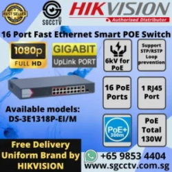 HIKVISION SWITCH POE 16-PORT DS-3E1318P-EI 300METER