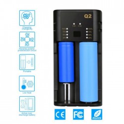 Q2 USB BATTERY CHARGER (18650, 26650, 16650, AA AND MORE)