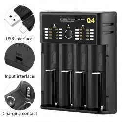 Q4 USB BATTERY CHARGER (18650, 26650, 16650, AA AND MORE)