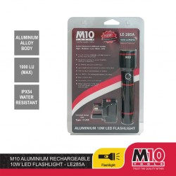 M10 ALUMINIUM RECHARGABLE 10W 1000 LUMENS LED FLASHLIGHT
