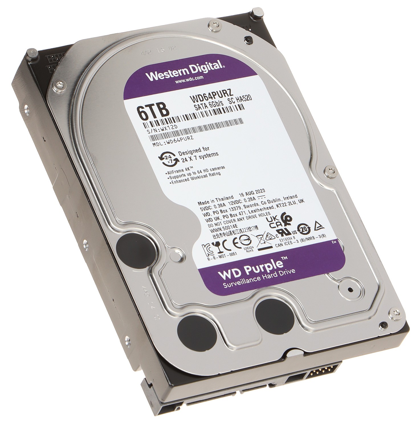 WD PURPLE SURVEILLANCE HARD DRIVE 6TB