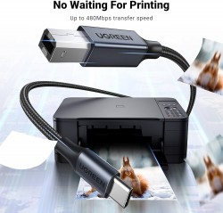 UGREEN 80807 TYPE C TO USB TYPE B PRINTER CABLE, 2M
