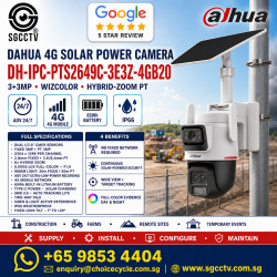DAHUA DH-IPC-PTS2649C-3E3Z-4GB20 Solar Battery Camera