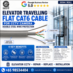 CAT6 Lift Travelling Elevator Flat Cable for CCTV Camera