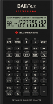 TEXAS INSTRUMENTS BA II PLUS PROFESSIONAL CALCULATOR