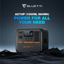 BLUETTI 864WH/1000W PORTABLE POWER STATION BTI-AC70P