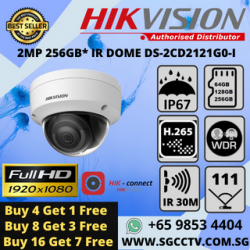 BUY 4+1 FREE! HIKVISION DS-2CD2121G0-I PRO 2MP SD IR DOME