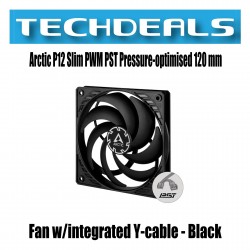 Arctic P12 Slim PWM PST 120 mm Fan w/inte Y-cable - Black