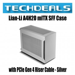 Lian-Li A4H2O mITX SFF Case with PCIe Gen 4 Riser  - Silver
