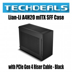 Lian-Li A4H2O mITX SFF Case with PCIe Gen 4 Riser- Black