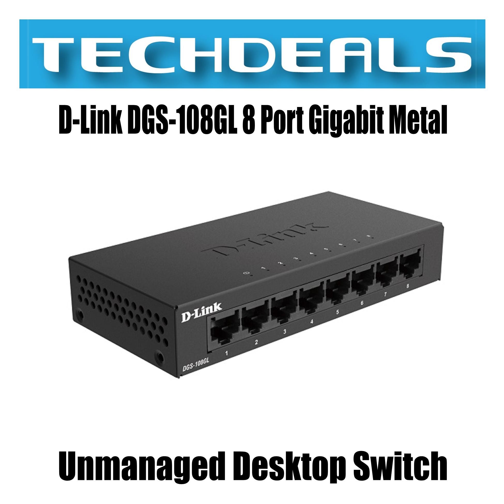 D-Link DGS-108GL 8 Port Gigabit Metal Unmanaged Switch