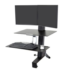 Ergotron 33-349-200 WorkFit-S, Dual Sit-Stand, Worksurface &