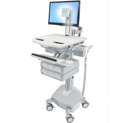 Ergotron SV44-1362-3 StyleView Cart with LCD Pivot, LiFe Pow
