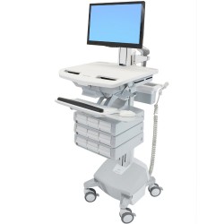 Ergotron SV44-1392-1 StyleView Cart with LCD Pivot, LiFe Pow