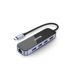 Unitek D1084A 6-in-1 Type-C to HDMI+3Port HUB+RJ45+PD