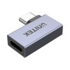 UNITEK A1040GY 90? Angle USB4 Male to Female Adapter (40Gbps