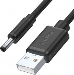 UNITEK Y-C495BK 1M,  USB AM To DC3.5*1.35MM Male Power Cable