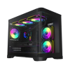 GameMax HYPE-M BK M-ATX  Black Chassis Front Panel curved gl