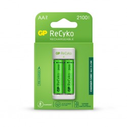 GP GPACSE211021 ReCyko 2-Slot E211 Charger (w/ 2 2100mAh AA 