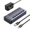 UGREEN CM481-90306 USB C to 7 Port USB 3.0 HUB ?12V 2A UK Po