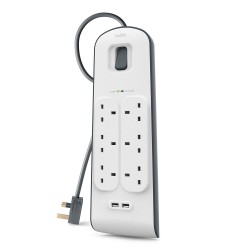 BELKIN 6 OUTLET SURGE PROTECTION STRIP W/2USB PORT BSV604sa2