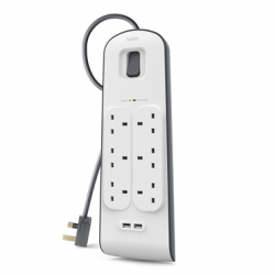 BELKIN 6WAY SURGE PROTECTOR SOCKET EXTENSION WITH 2USB PORT