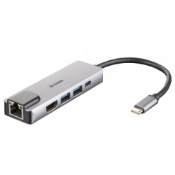 D-LINK 5-in-1 USB-C Hub with HDMI / Ethernet / USB 3.0 x 2 /