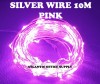 USB LED 10M FAIRY LIGHT SILVER WIRE PINK LED