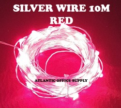 USB LED 10M FAIRY LIGHT SILVER WIRE RED LED