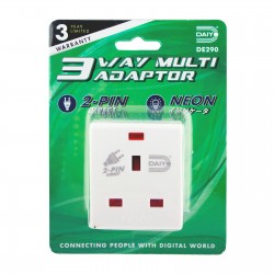 DAIYO 3 Way Multi Adaptor With Neon DE290