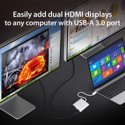 J5CREATE USB-C to Dual HDMI Multi-Monitor Adapter JCA365