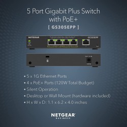 Netgear GS305EPP-100UKS 5 Port PoE Gigabit Ethernet Plus Swi