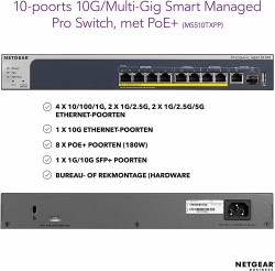 Netgear MS510TXPP-100EUS ProSafe? 8-port PoE+ Multi-Gbe Smar