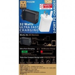 Y2K PD 32WATT USB CHARGER (BLACK)