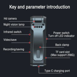 PORTABLE BODY CAMERA NIGHT VISION HD1080P