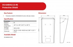 HIKVISION DS-KABV6113-RS RAIN SHIELD FOR VIDEO INTERCOM