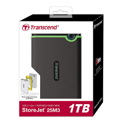 TRANSCEND STOREJET 25M3 RUGGED PORTABLE HDD 1TB