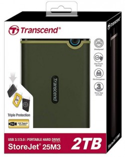 TRANSCEND STOREJET 25M3 RUGGED PORTABLE HDD 2TB