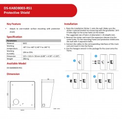 HIKVISION DS-KABD8003-RS1 RAIN SHIELD FOR VIDEO INTERCOM